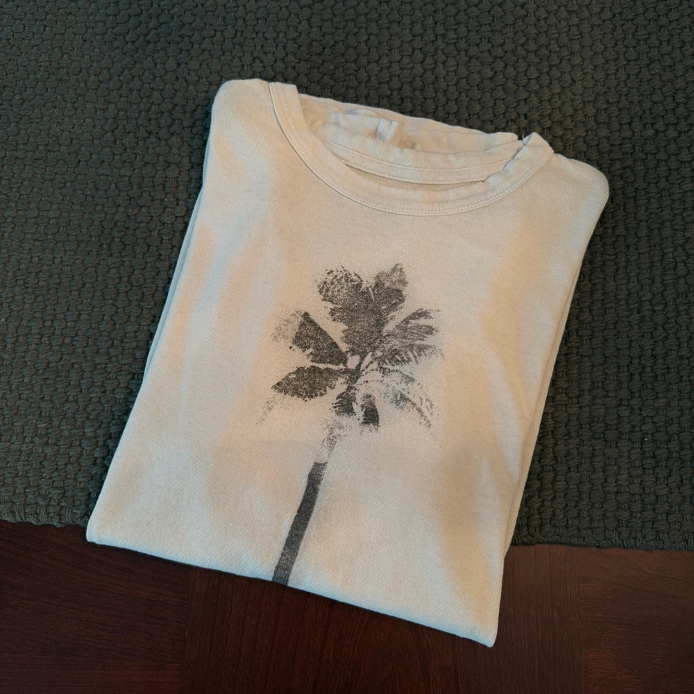 imogene + willie Cream Palm Tree Tee